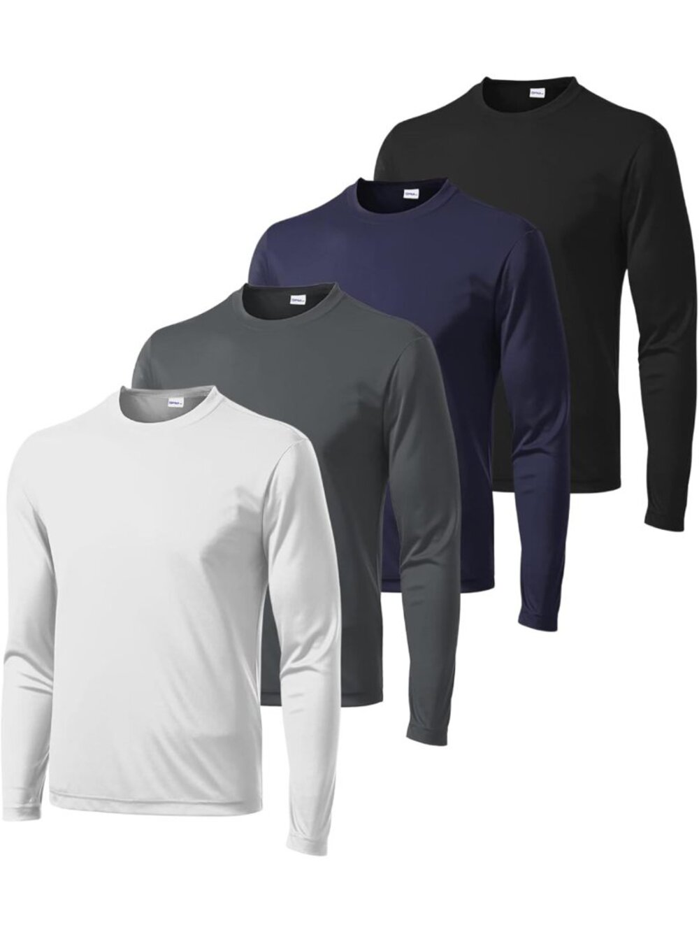 Men's Long Sleeve Moisture-Wicking Shirts 4-Pack, Big & Tall, UPF 50+ Protection